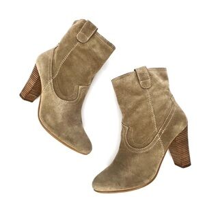 b. makowsky Tan Ankle Boots